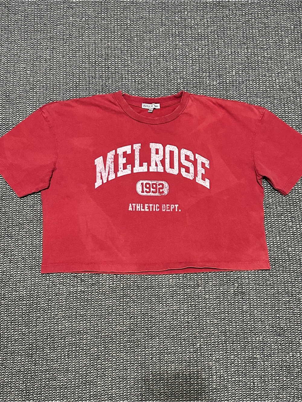 Melrose 1992 Red Athletic Crop Tee